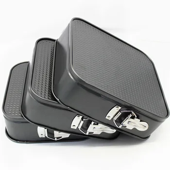 

3Pcs/Set Square Non-stick Cake Tin Mold Spring Form Loose Bottom Baking Pan Household Kitchen Accessories