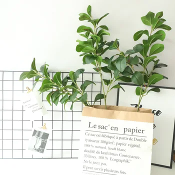 

Milan Artificial plant Real touch green leaf flower branch home decoration diy fake tree accessories garden plant wall faux 3pc
