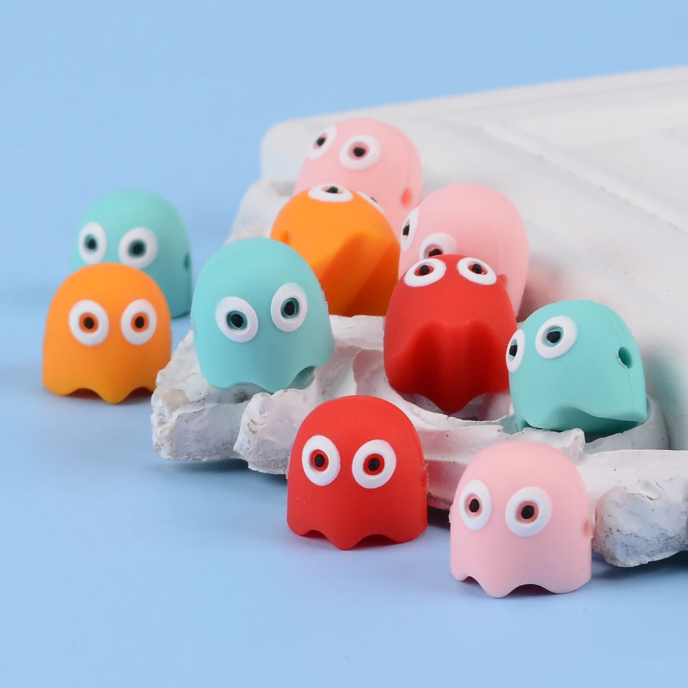 5PCS Baby Animals Teething Silicone Beads New Ghost Bead DIY Food Grade Silicone Rodent Toy BPA Free Baby Gift Accessories teething toys silicone teething toys baby teething toys silicone beads silicone teether silicone teething beads