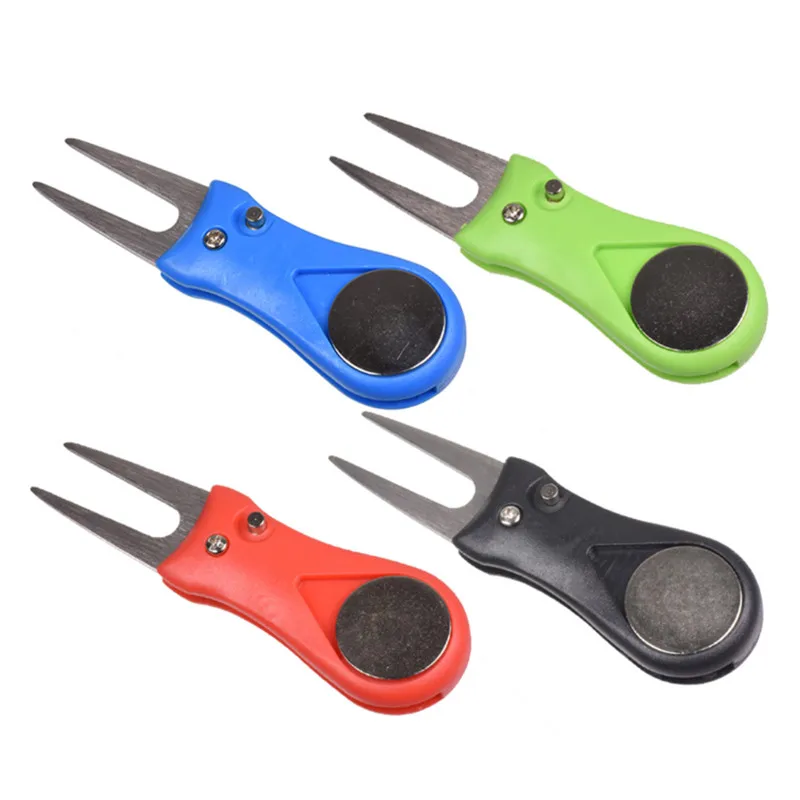 

1 Pc Golf Divot Repair Tool Switchblade Pitch Groove Cleaner Golf Pitchfork With Golf Marker Drop Ship