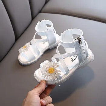 

2020 new summer shoes, big kids girls fashion flowers leather sandals kids beach sandals 4 5 6 7 8 9 10 11 12 years old