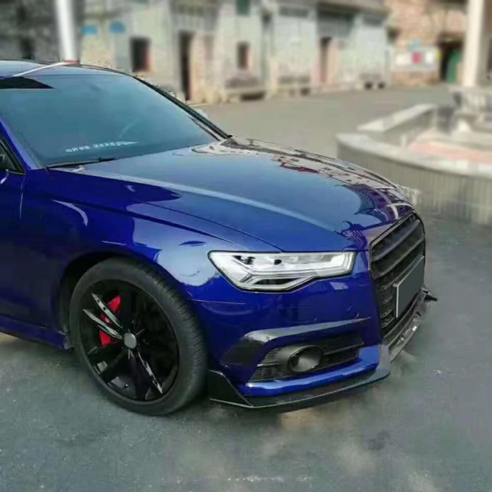 Для Audi A6 Sline S6 Sedan- автомобильный передний бампер спойлер из углеродного волокна передний бампер для губ разветвители спойлер нестандартный