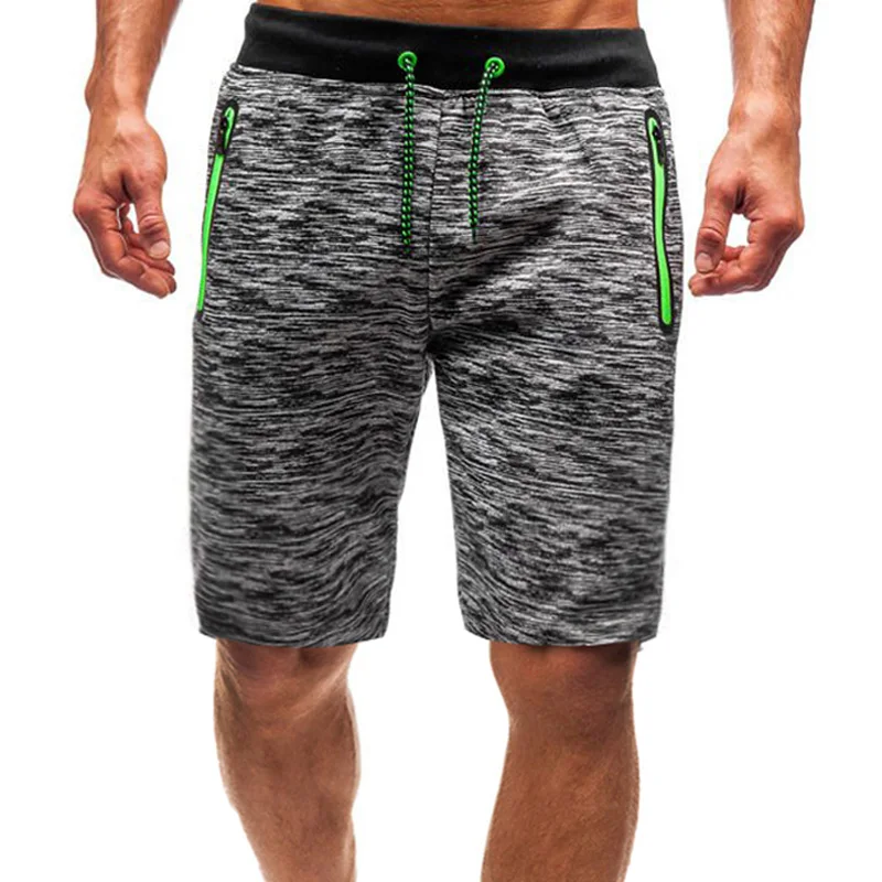 

Summer men's shorts casual elastic waist fashion breathable sports shorts men's knee length jogging pants gray 3XL