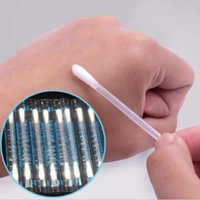 100 шт одноразовые ватные палочки для макияжа ватные палочки дезинфицированные спиртом ватные палочки для экстренной помощи санитарный Набор для мазков