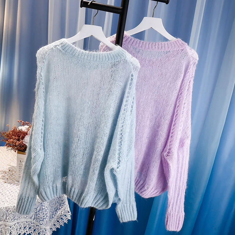 Beaded Flower Knitted Sweater for Female 2020