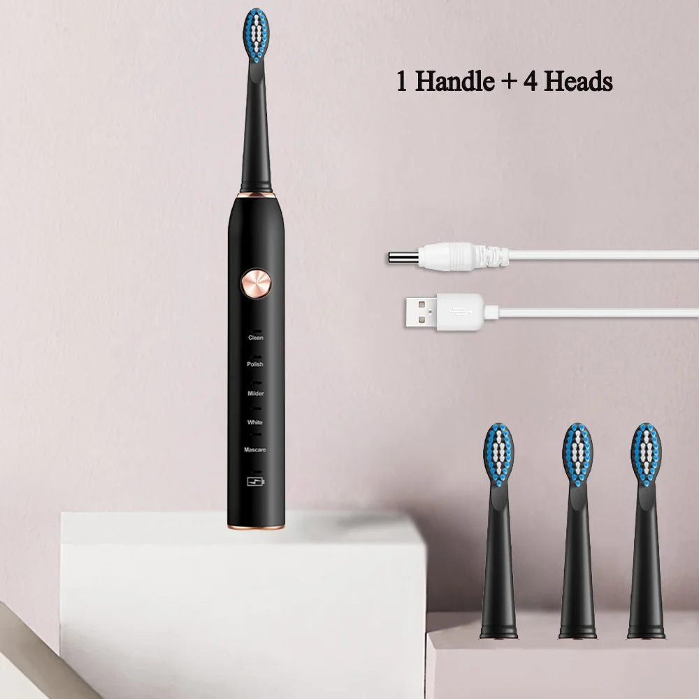 

Toothbrush Sonic Electric USB Rechargeable 5 Modes Ultrasonic Automatic Brush Timer Waterproof Dental Brush Teeth Whitening