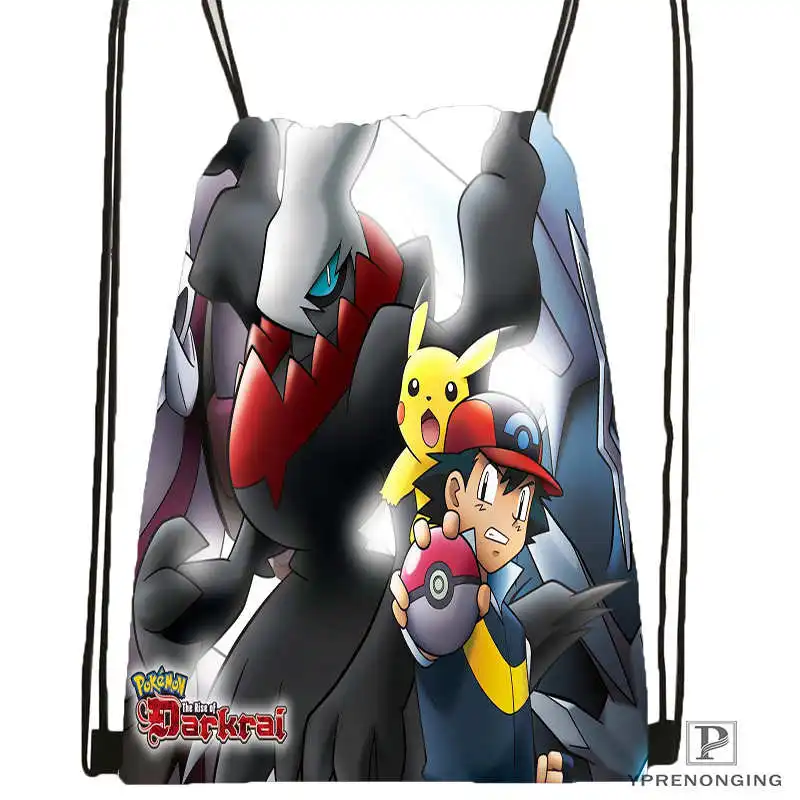 Drawstring Backpack На заказ pokemon_pikachu_Drawstring рюкзак сумка для мужчин и женщин милый рюкзак детский Ранец(черная спинка) 31x40 см#20180611-03-154 - Цвет: Drawstring Backpack