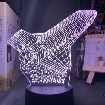 

World night light LED vision 7-color lighting touch sensor desk lamp USB Christmas gift 3D airplane rocket bedside night light