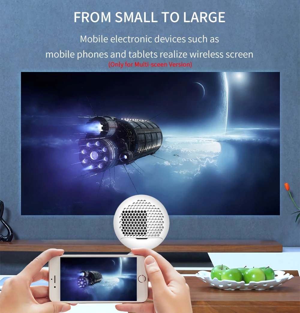 Мини проектор LEJIADA YG220 поддерживает телефон с аналогичным экраном 1080P