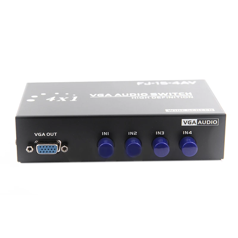 ABKT-4 Port Audio+ Vga Sharing Switch Box Switcher Wide Screen Key-Press Switch For Hdtv Projector