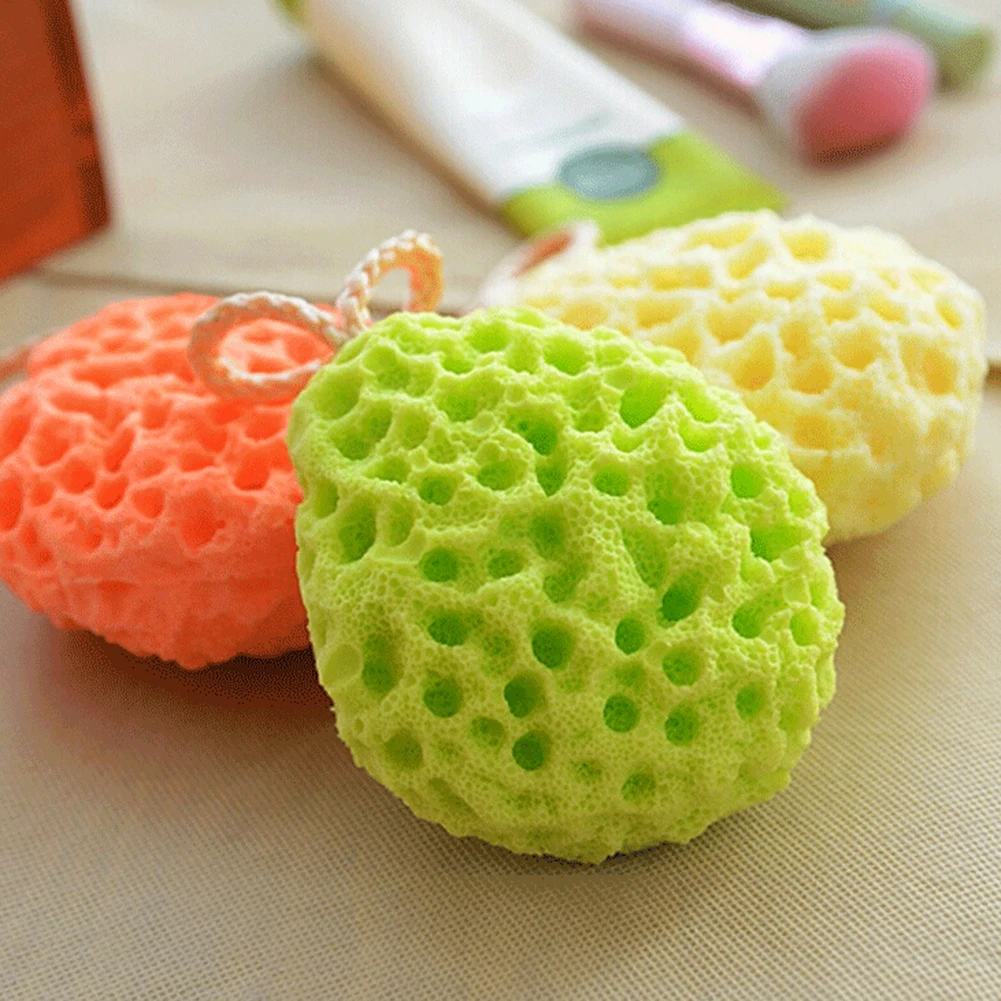 Four Dimensional Oval Honeycomb Baby Bath Sponge Shower Ball Exfoliating Soothing Body Cleaning Sponges& Scrubbers Skin Care