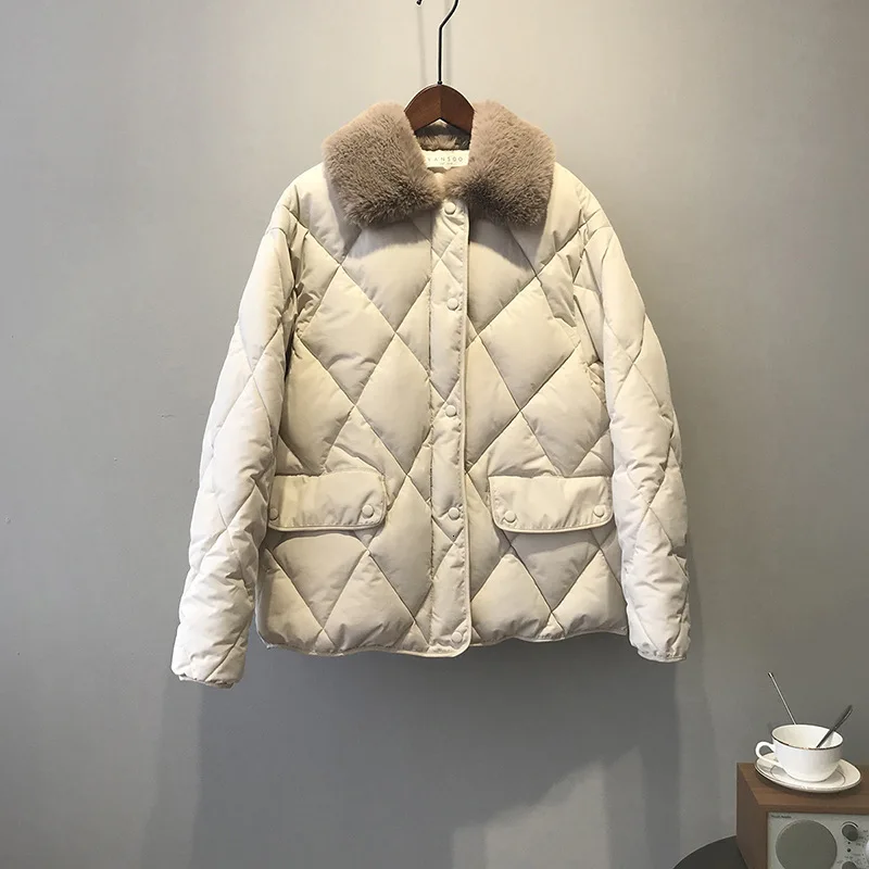 Mooirue, осенне-зимняя парка, Корейская Повседневная Женская одежда с хлопковой подкладкой, свободная теплая однотонная куртка, новое хлопковое пальто - Цвет: beige