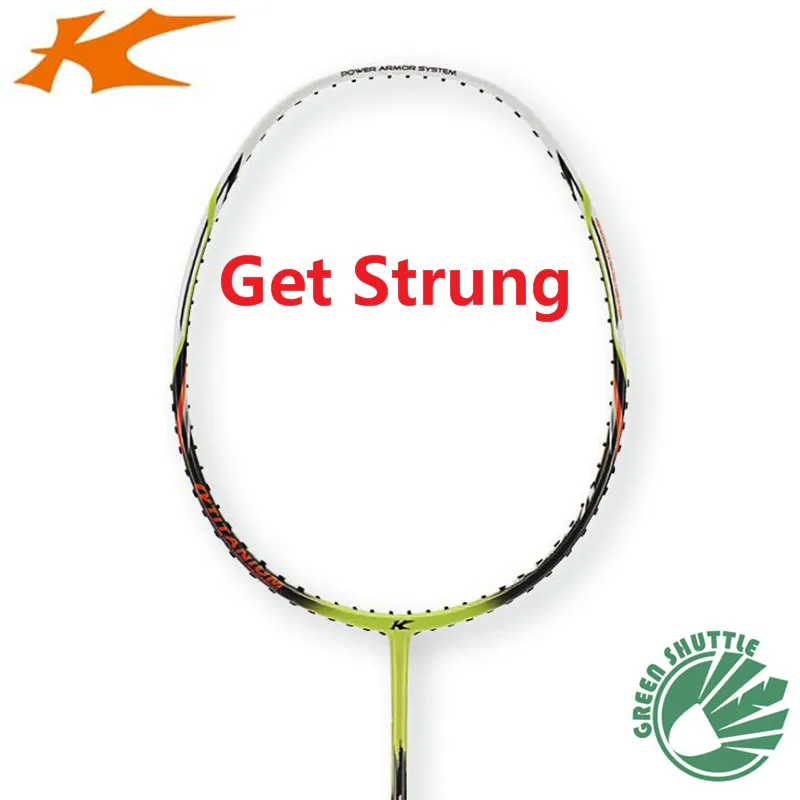 T20PTGreen-GetStrung Настоящий Kason полностью углеродистая ракетка для бадминтона скоростной Тип T20-PT ракетка с бесплатным подарком Eastic& Durable - Цвет: T20PTGreen-GetStrung
