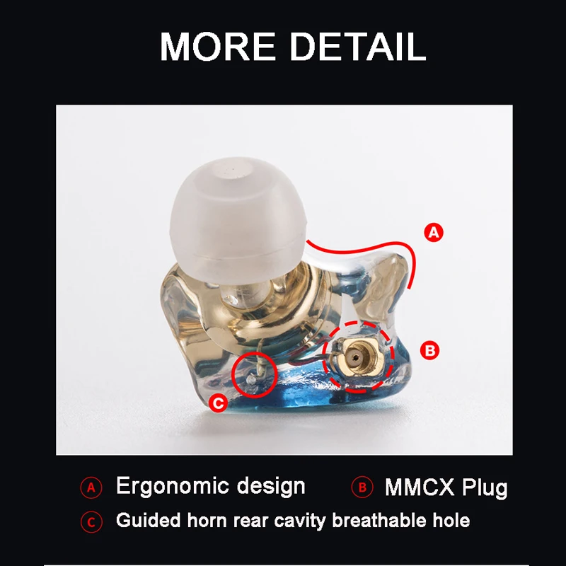 3.5mm em Fones de Ouvido com Fio Mmcx Resina Dinâmico Super Estágio Baixo Alta Fidelidade Correndo Esporte Fone Áudio Febre - Image 5