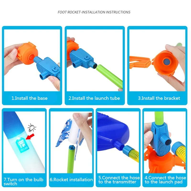 discount  2020 Outdoor Sports Toys Rocket Launcher Adjustable Foot For Children Compressed Air Rocket Launche