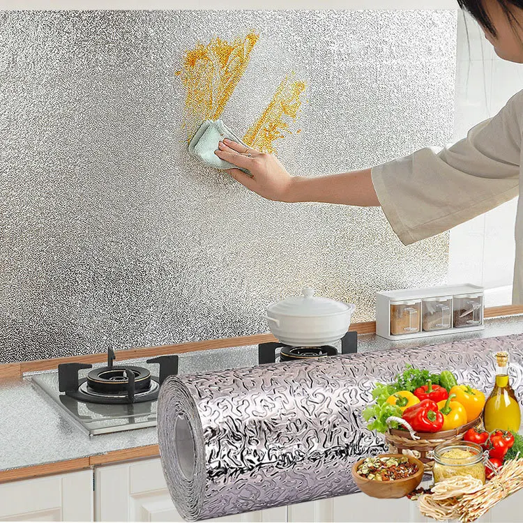 

A Generation of Fat Kitchen Oil Resistant Useful Product High-temperature Resistant Self-Adhesive Wallpaper Kitchen Stove Waterp