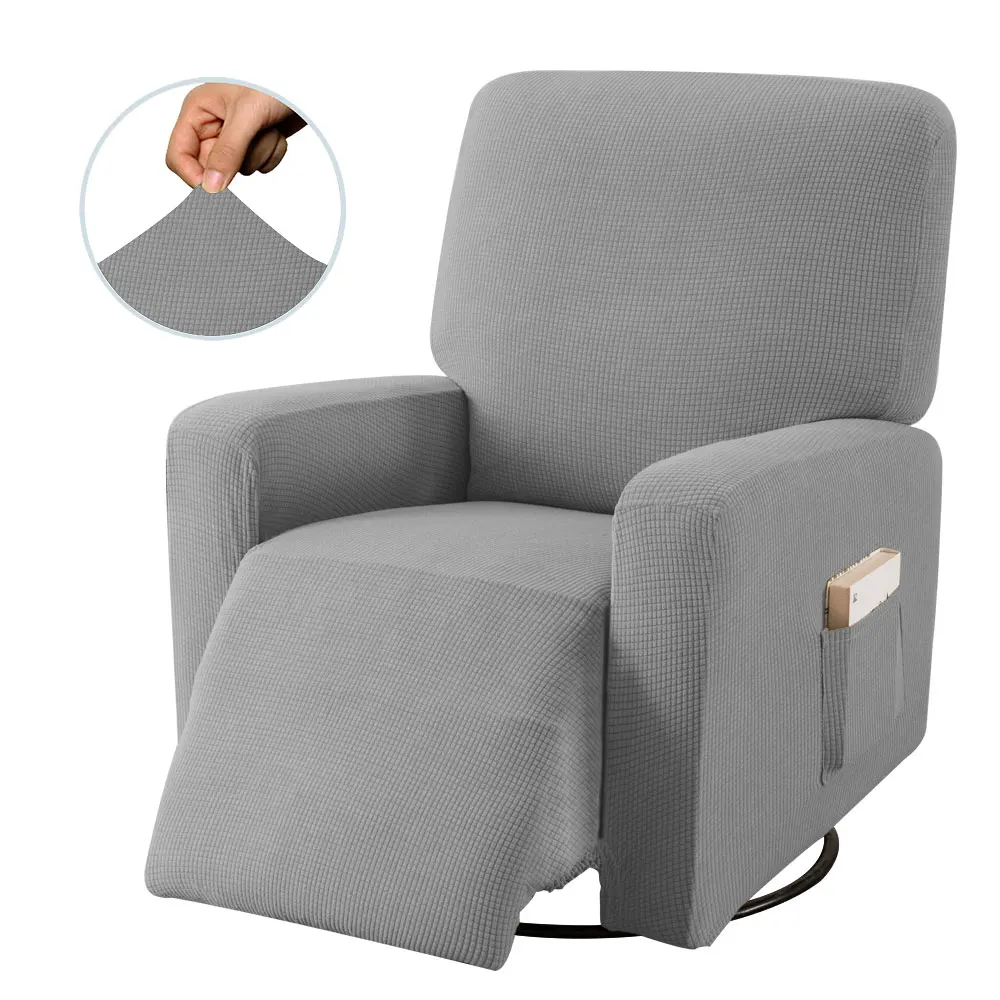 light grey All-inclusive Sofa Cover Elasticity Stretch Anti-slip Furniture Slipcovers Chair Protector Single Seat Sofa Recliner Couch Cover - Color: light grey