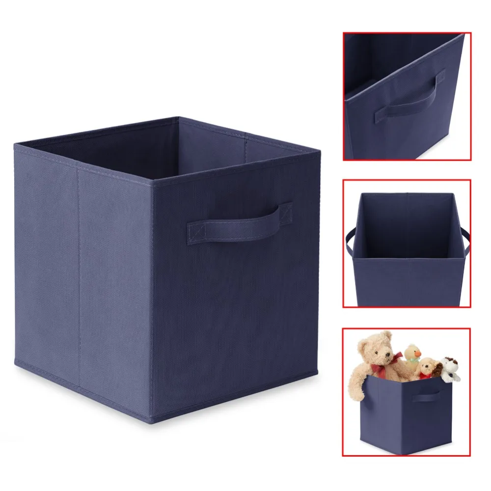 2 Лучшие продажи складной тканевый ящик для хранения, контейнер для мусора, тканевая корзина для хранения, складной ящик для детской комнаты с двойной ручкой