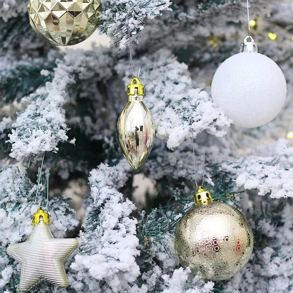 High-quality Christmas Tree Decoration Pendant 50 Christmas Ball Gift Package Tree Top Star Multi-pack Home Decor