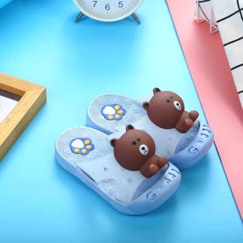 blue bear Новые модные детские тапочки; садовая обувь; Детские Мультяшные сандалии; сезон весна-лето; тапочки для мальчиков и девочек - Цвет: blue bear