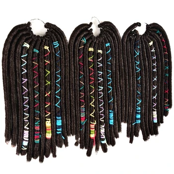 

18inch Long Crochet Hair Faux Locs Synthetic Braiding Hair Extensions For Black Women With Colorful line Soft