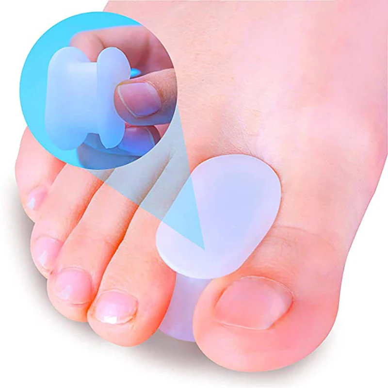 4pcs Gel Toe Separator Foot Care Tool Silicone Big Toe Bunion Straightener Valgus Hallux Bunion Protector Corrector Alignment