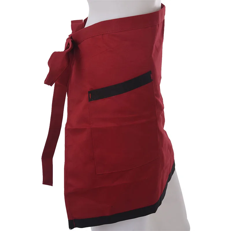 Universal Half Short Apron for Kitchen Cooking Bar Cafe Pub Waiter- red