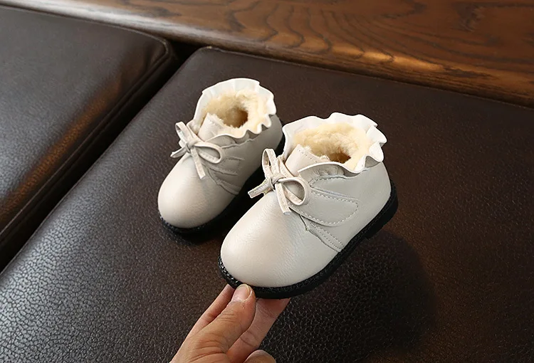 Girl Martin Boots New Girls Bow Cute Boots Girl's Non-slip Shoes Soft Zipper Breathable Warm Comfortable Casual Shoes