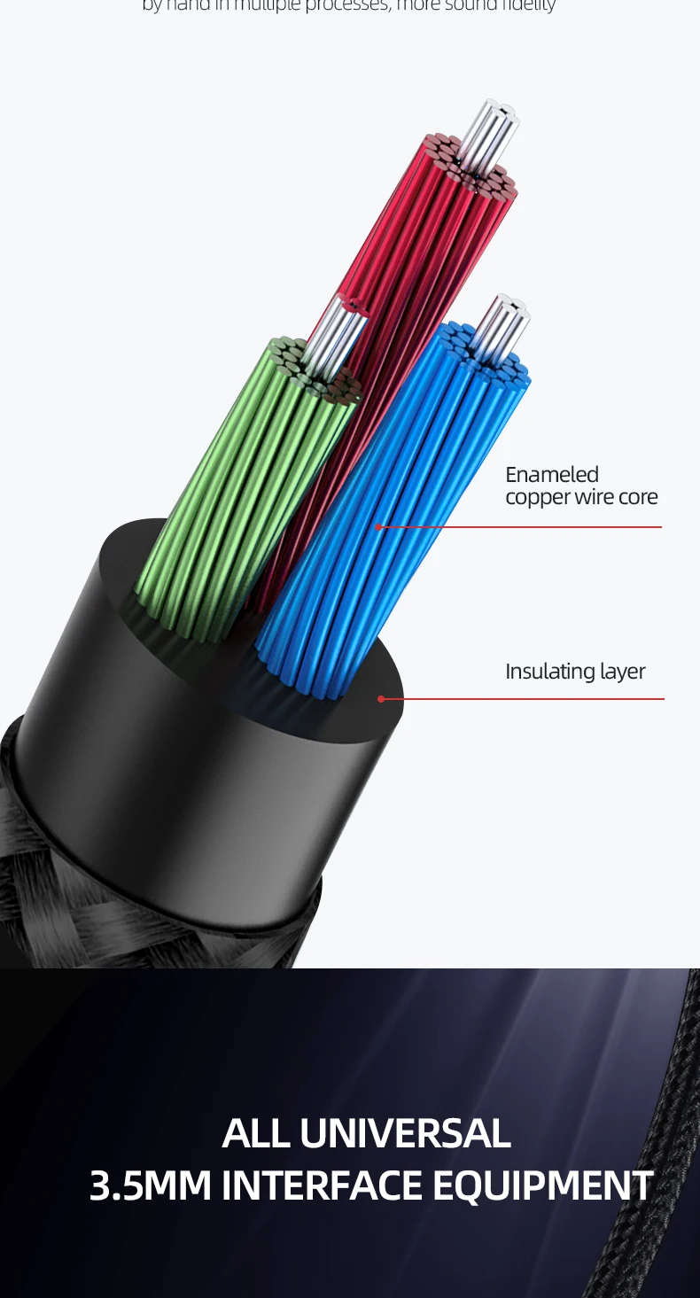 3,5mm Jack Aux Kabel Audio Verlängerung Kabel Für Kopfhörer Lautsprecher Extender Kabel Für Handy Auto PC Verstärker MP3/MP4 Player – Detail 3