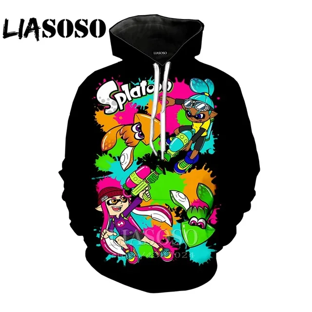3d принт забавная толстовка с капюшоном Splatoon rock уличная homme мужская верхняя одежда wo Мужская harajuku Толстовка Рубашка Аниме толстовки LX