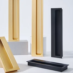 Poignée de porte intérieure de style japonais, minimaliste, accessoires de porte coulissante, petit Placage en Bois pour salon OC50MB 
