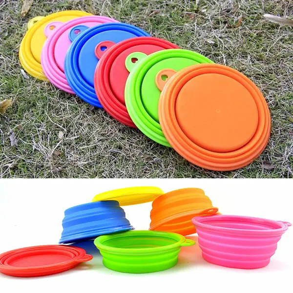 Pet Portable Silicone Collapsible Foldable Feeding Bowl Water Dish Feeder