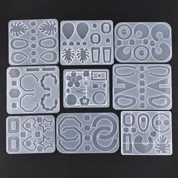 

DIY Jewelry Casting Resin Mold Handmade Earrings Pendants UV Epoxy Silicone Mold for Jewelry Making Tools