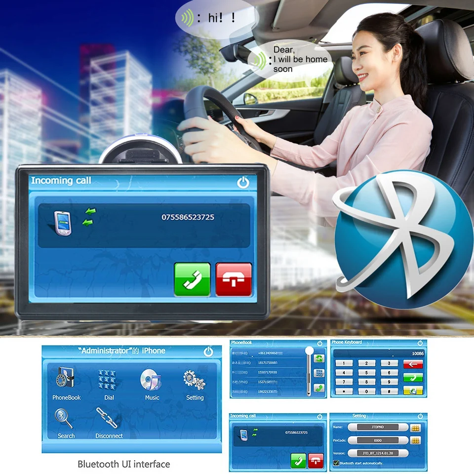 Anfilite 7 дюймов wince Автомобильный gps навигатор 8G 256m FM Bluetooth последняя карта Sat nav грузовик gps навигаторы для автомобиля gps