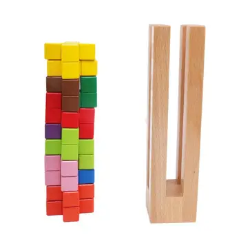 

Wood material Tower Stacking Building Block trade hands-on skills thinking training Kids Parent Interactive Game Educational Toy