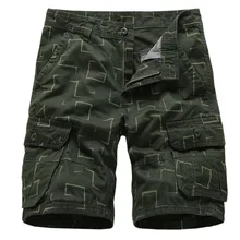 Для Мужчин's Шорты Летние повседневные однотонные хлопковые шорты Для Мужчин's мужские свободные шорты, большие размеры Пять штанов Брюки камуфляжные