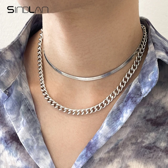 Choker Necklaces - Mens Silver Choker Chains