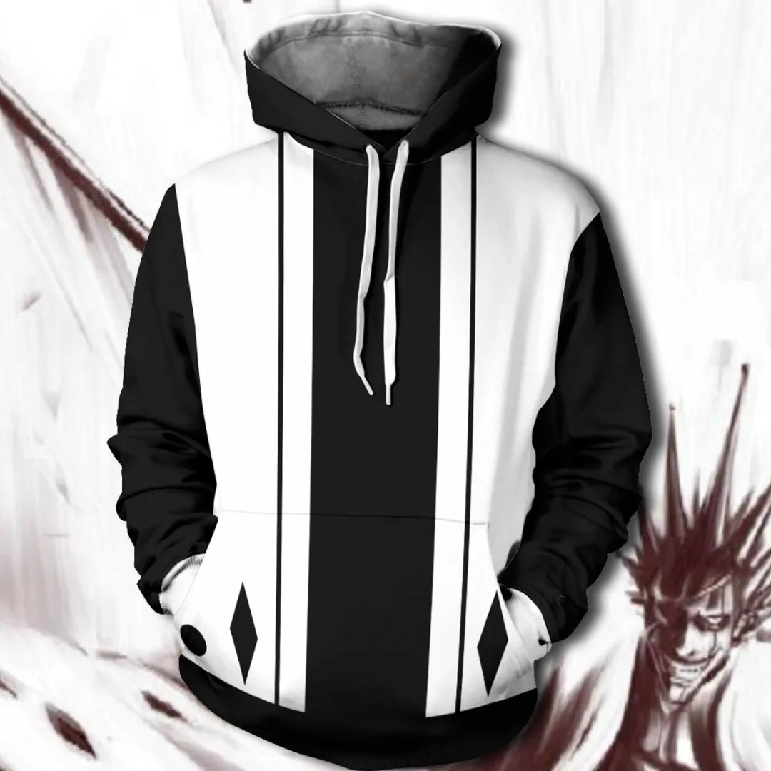 

Men and Women Zip Up Hoodies Anime Bleach Hoodie Squad 11 Captain Sweatshirt Cosplay Costumes Harajuku Streetwear