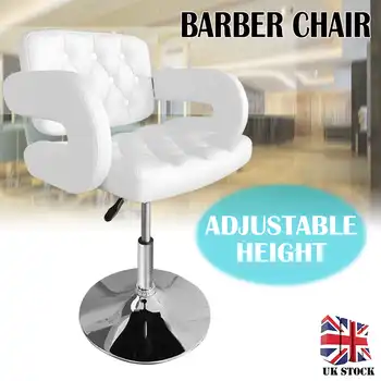 White Hairdressing Chair Lifting Handle Hair Cut Salon Chairs