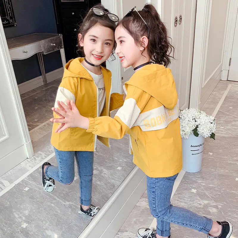 

Cute Toddler Kids Baby Girls Jackets Hoodies Coat For Girl Outerwear Spring Fall Patchwork Clothes Teen Casual Windbreaker 4-13T