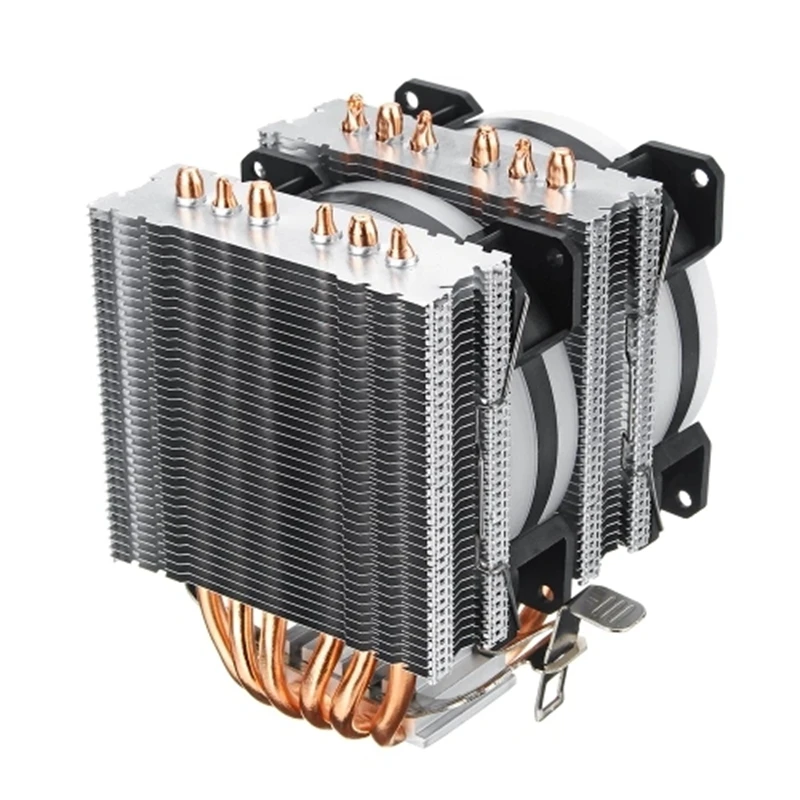 Lanshuo Процессор кулер 6 тепловым стержнем heat pipe 4-Pin коробка передач 2 вентилятора для четырехъядерным процессором In-Tel 775/1150/1151/1155/1156/1366 AMDs платформы
