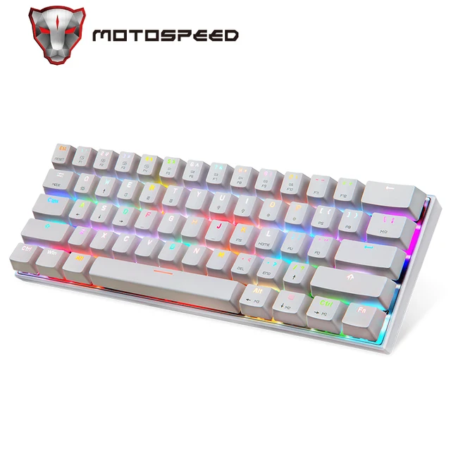 Motospeed CK62 Wired/Wireless Bluetooth Mechanical Keyboards 61 Keys RGB LED Backlit Gaming Keypad for Win iOS Android Laptop PC 1