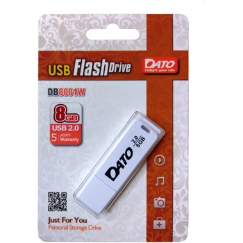 

USB flash drive Dato db8001 8 GB, USB2.0, White, (db8001w-08g)