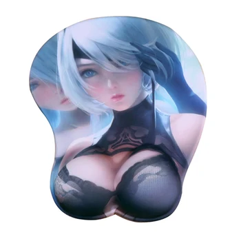 

3D Sexy Mouse pad Beautiful Girl Wrist Rest Soft Silica gelBreast Gaming gamer YoRHa No 2 Type B Mousepad NieR:Automata 2B