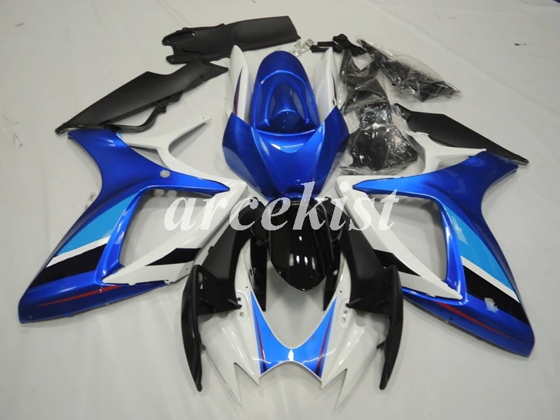 4 подарки ABS мотоцикл обтекатели комплект подходит для Suzuki GSX-R 600 750 2006 2007 06 07 GSXR600 GSXR750 синий белый черный