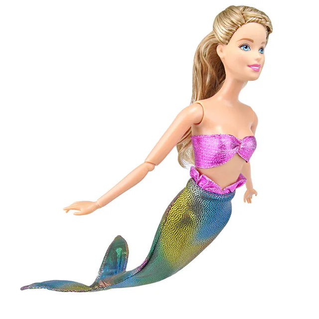 1 Set Doll Mermaid Tail Dress Doll Clothes Party Dress Wedding Dressing Doll Accessories Cospay Outfit For 30cm Doll 3