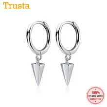 Trustdavis натуральная 925 пробы серебро милые маленькие конус серьги в виде колец, для Для женщин платье на свадьбу для девочек, ювелирное изделие, подарок DS1773