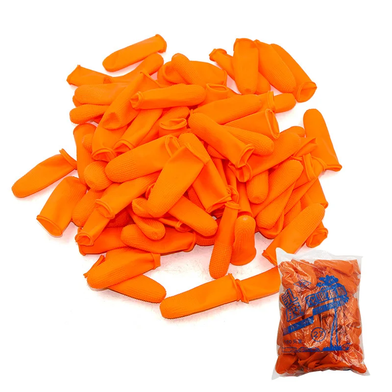 1 Bag Antistatic Durable Latex Finger Cots Safety Gloves Antislip for Chalk Electronic JS22