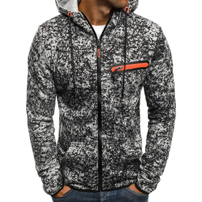 light grey HEFLASHOR/Новинка, мужские модные толстовки, фирменные мужские толстовки на молнии, мужской спортивный костюм в стиле хип-хоп, осенне-зимние толстовки - Цвет: light grey