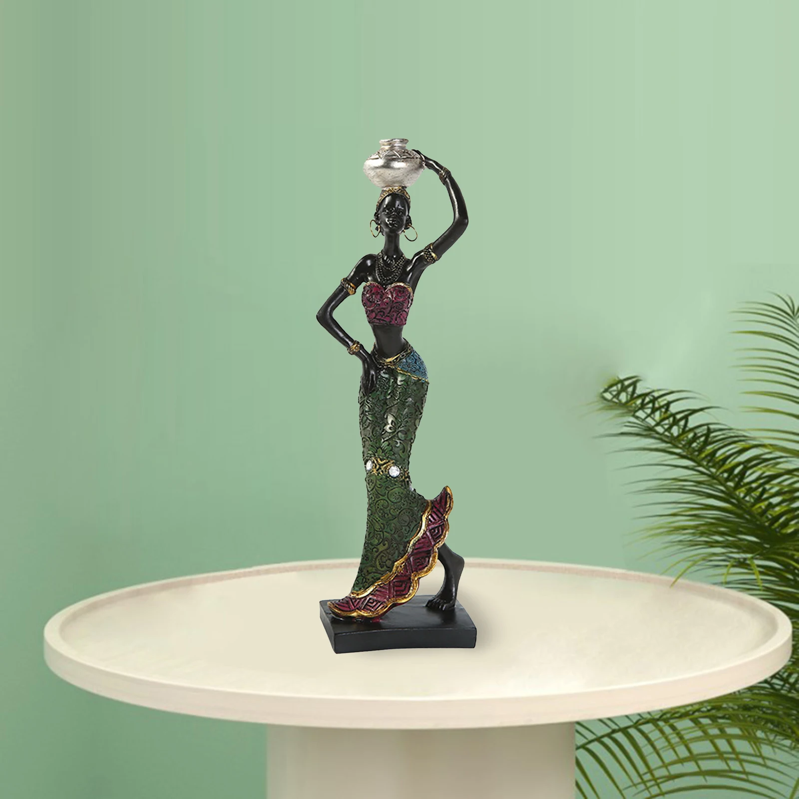 Donne africane Figure Art Statue donne figura ragazze Tribal Lady Figurine statua umana decorativa casa Figurine nere Creative